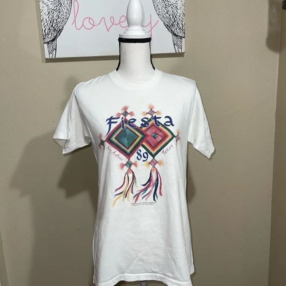 Vintage 1989 Fiesta San Antonio T-Shirt 80s Single Stitch USA